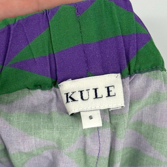 KULE Small The Reine Shorts Green Purple Grape Geometric Triangle Print Casual - Picture 5 of 9
